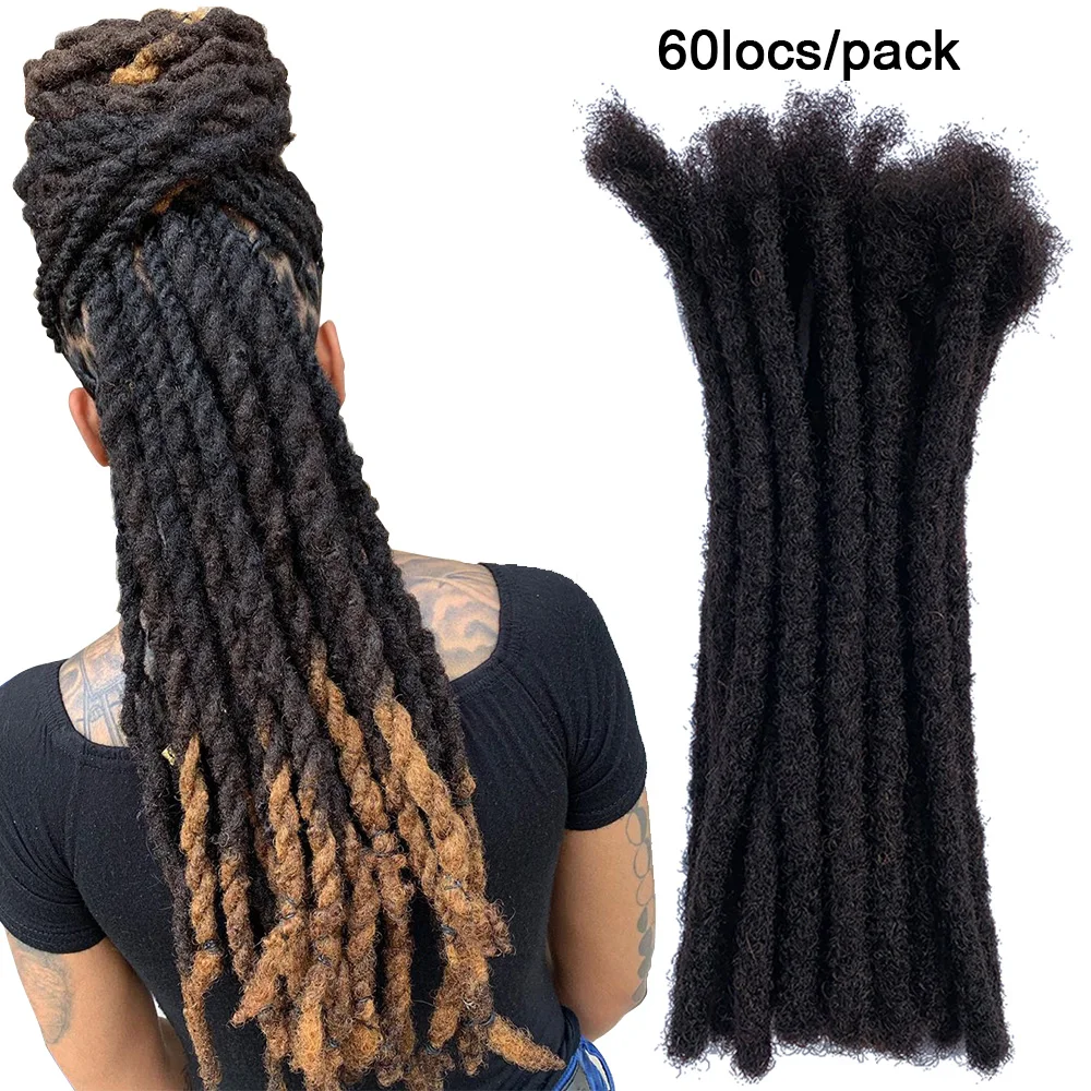 YONNA 100% Remy Human Hair Medium Size (0.8cm Width) Dreadlocks Extensions Full Handmade SOLD 60 LOCS IN A BUNDLE