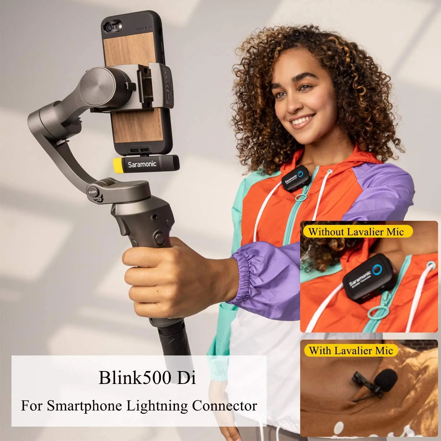 

Saramonic Blink500 B4 Wireless Lavalier Microphone System with Two Built-in Tramsmitters & Dual-Channel MFi Certified Lightning