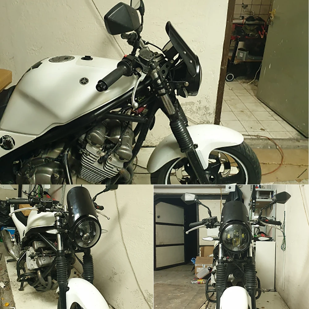 Лобовое стекло 5-7 дюймов для ретро-фар Cafe Racer обтекатель козырек компактный