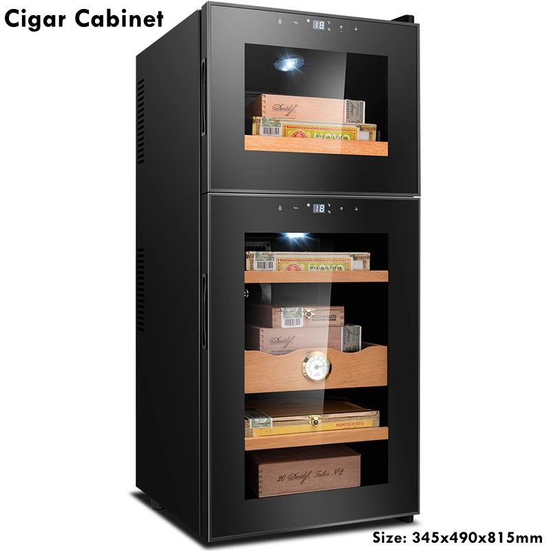 

345x490x815mm FK-18C Cigar Cabinet Capacity200 Cigar Storage Humidor Wine Cabinet Intelligent Constant Temperature Cigarette Box