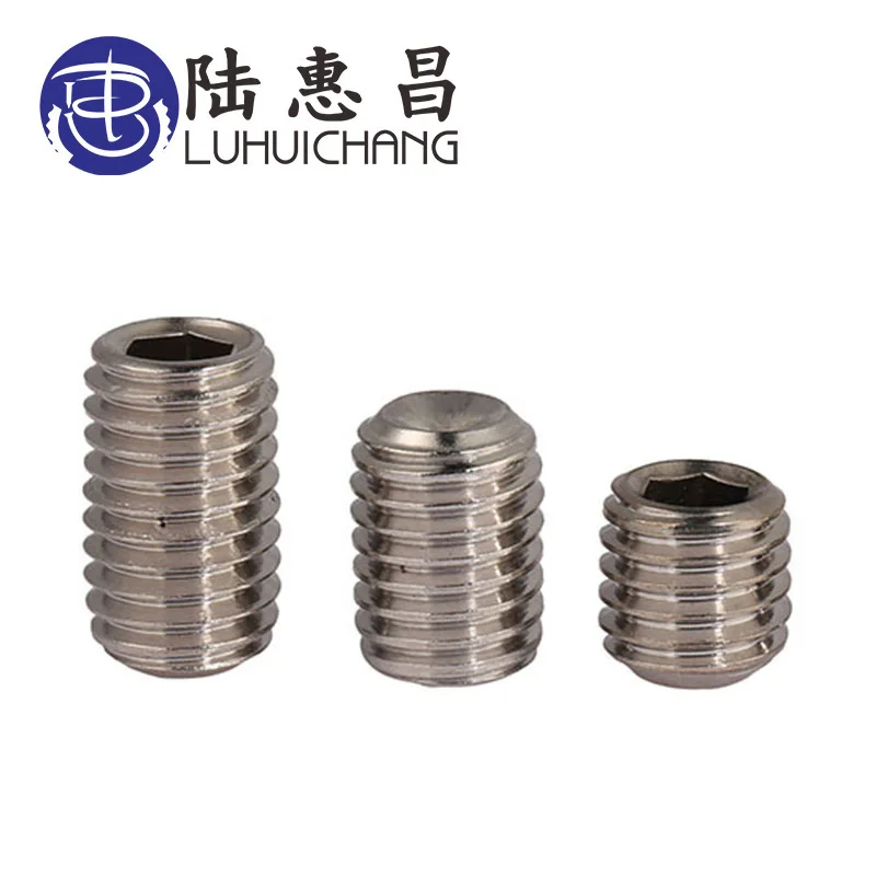 

luhuichang Hexagon Hex Socket Set Screw Flat Point Allen Head M1.6 M2 M2.5 M3 M4 M5 Grub Screw Stainless Steel Headless Set Scre