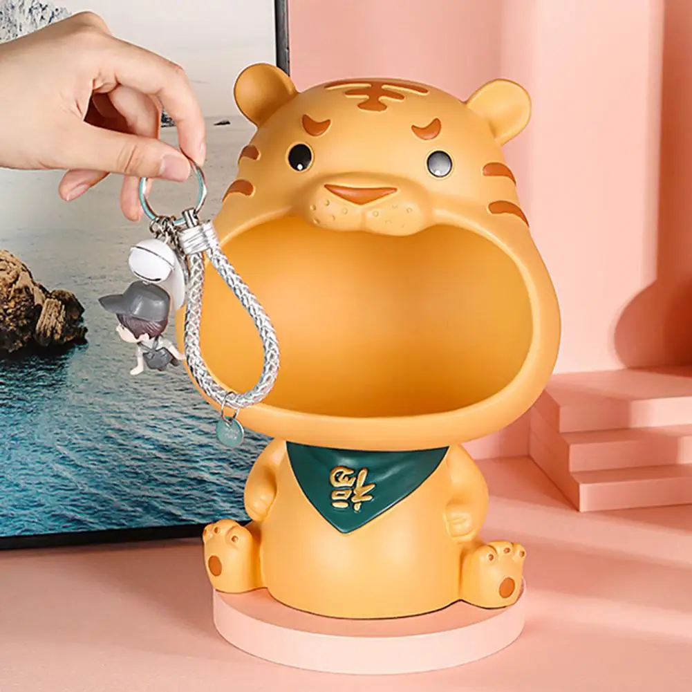 Decorative Tiger Statue Space Saving Resin Handicraft Big Mouth Storage Tray for Home | Дом и сад