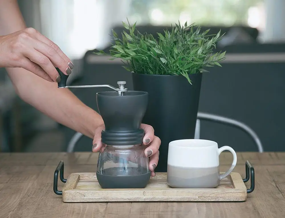 Ручная кофемолка с конической керамической ручкой из нержавеющей стали и