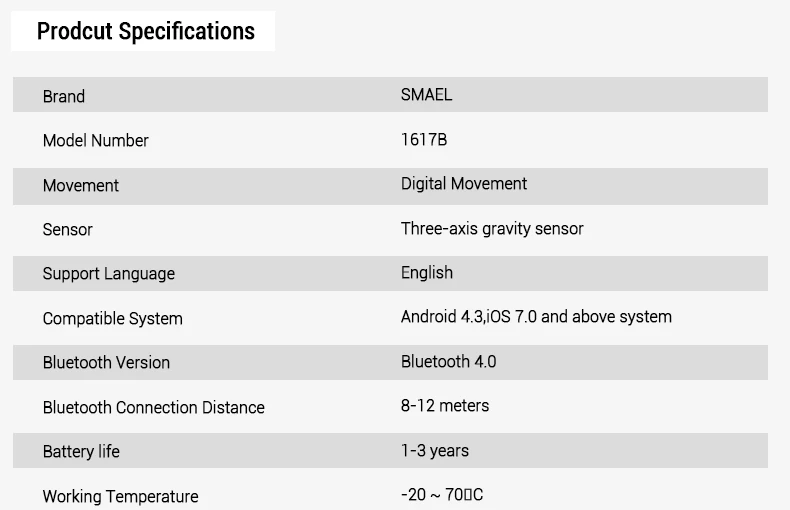SMAEL Bluetooth светодиодный цифровые часы для мужчин 50 м Водонепроницаемый Открытый плавать дайвер спортивные часы большой циферблат часы армейские наручные часы мужской 1617B