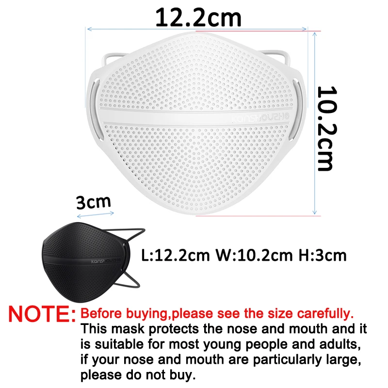 KanShouZhe Reusable Face Masks Protective Mask with 10 Filters PM2.5 Safety Mouth Nose Disconnect-Type for Antidust Smog Cap |