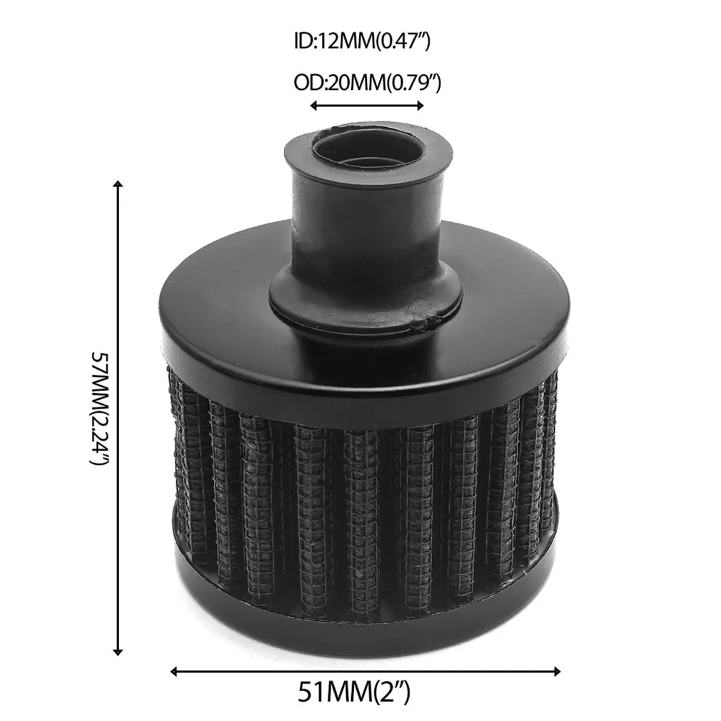 

12mm Mini Cold Air Intake Filter Turbo Vent Crankcase Car Breather Valve Cover Air Filter Update Accessories