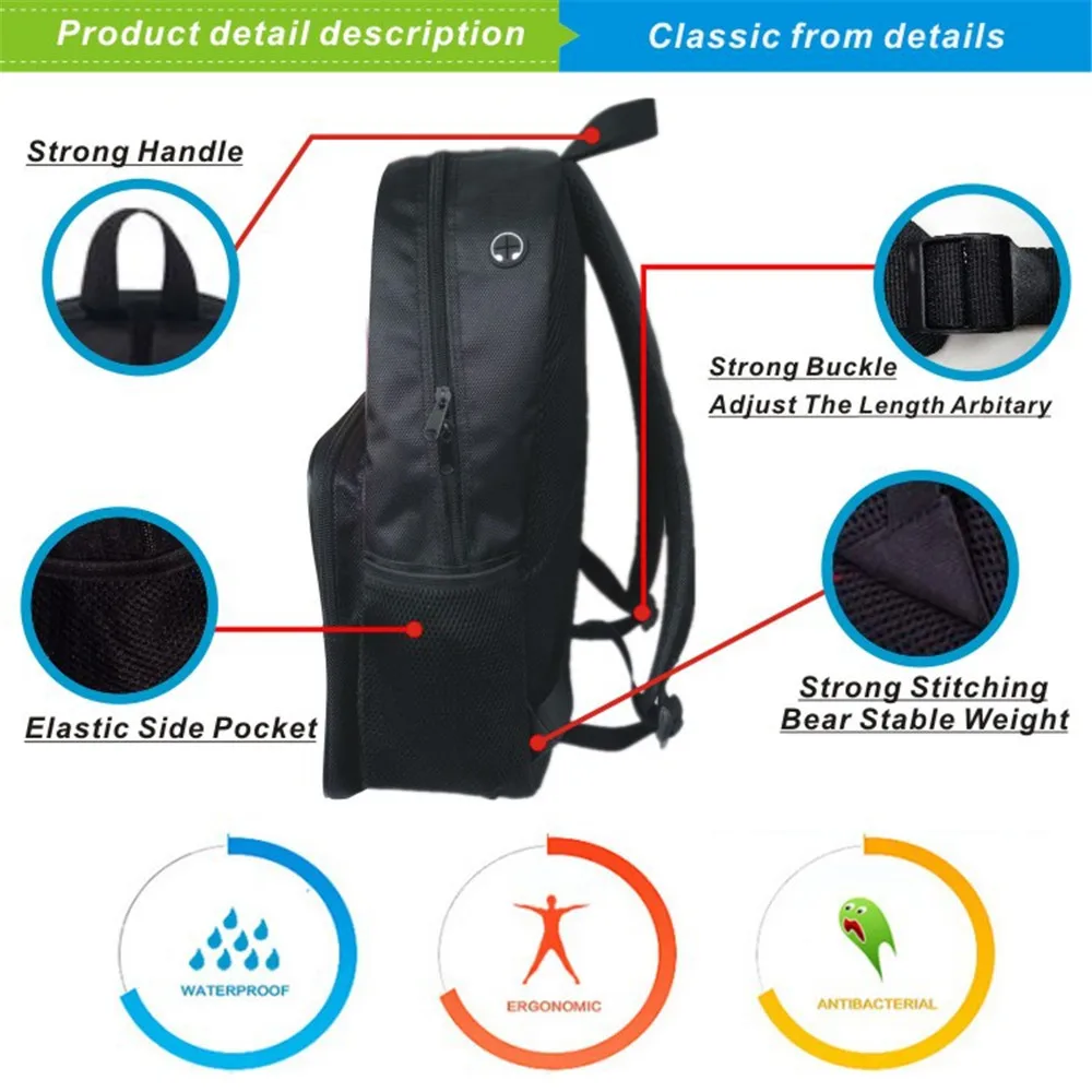 Friday Night Funkin Backpack Men School Bag Fashion Cartoon Bookbag Music Rhythm Game Print Rucksack Women Double-layer Knapsack