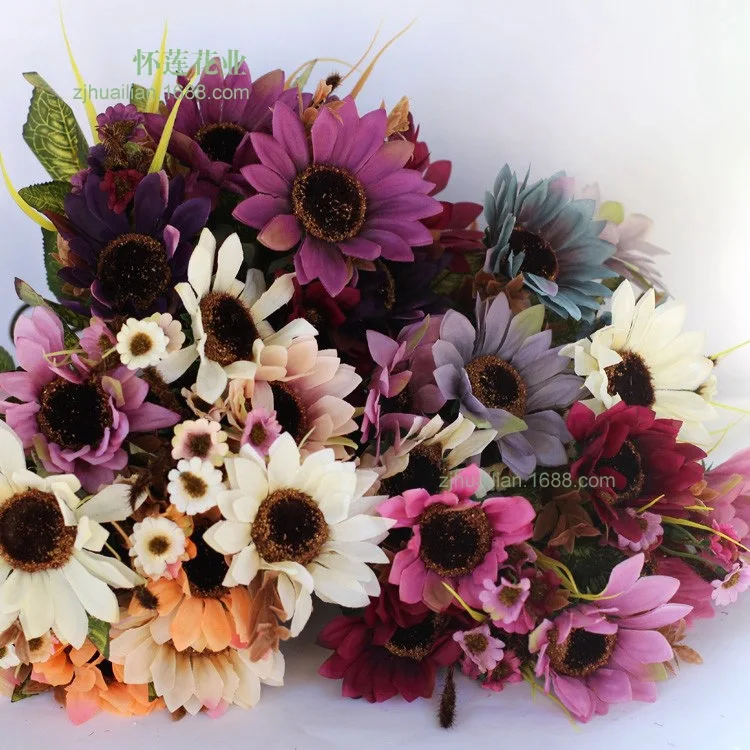 Картина маслом Подсолнух модель цветочные украшения из шелка Цветок