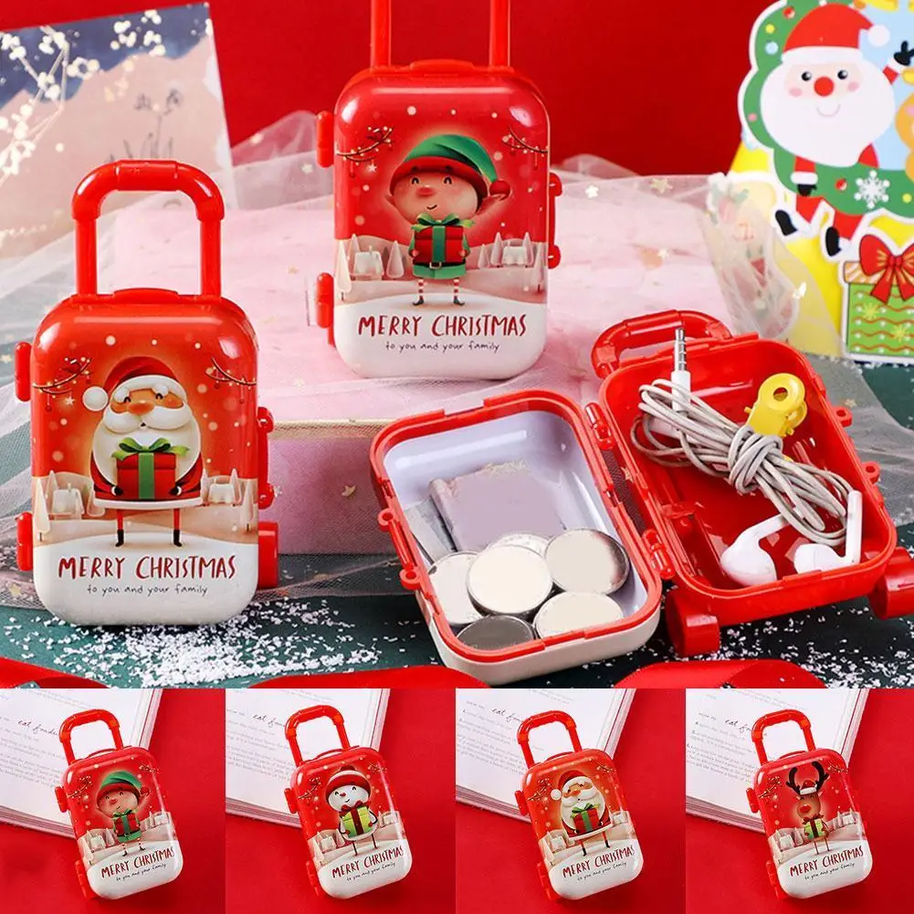 

Christmas House Accessories Metal Mini Christmas Suitcase Handbag Dollhouse Model Decoration