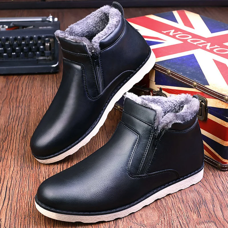 

Ola style retro boots ankle snow boots men large size 39-47 suede male winter shoes warm boots