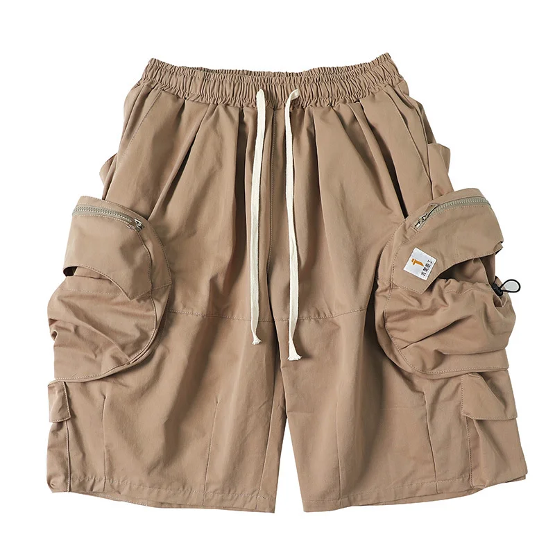

Cargo Tactics Shorts Men Fashion Streetwear 2021 New Summer Shorts Male Elastic Waist Pocket Black Green WB156