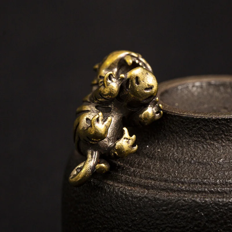 Новый дизайн медные большой рот Тигр король статуэтки Винтаж Зодиак из латуни