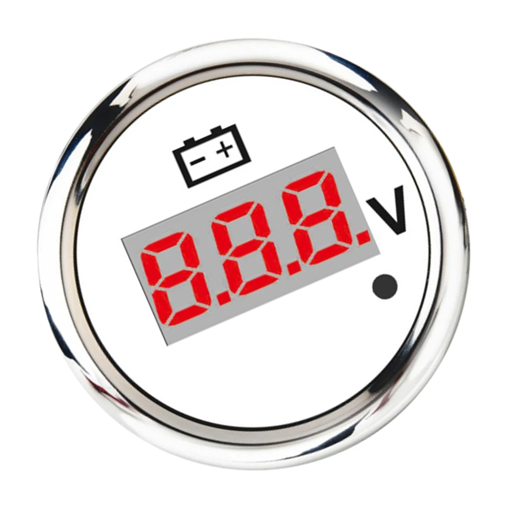 

Цифровой вольтметр для лодки, измеритель напряжения 8-32 в 52 мм 2 дюйма, белый