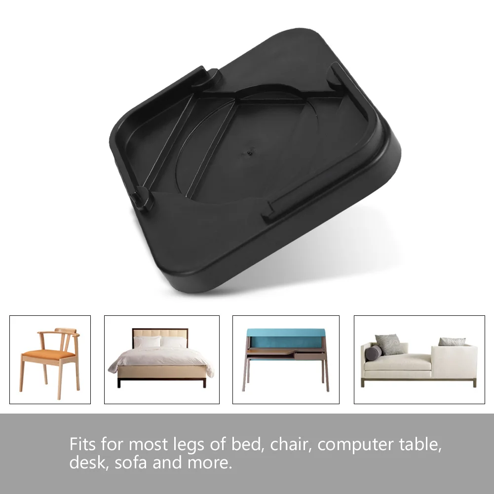 8pcs/Set Furniture Leg Risers Plastic Non-Slip Riser Black Transparent White For Table Desk Bed Sofa Chairs |