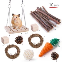 hamster chew toys hamster toy set natural wooden pine for guinea pigs rats chinchillas small pet tooth cleaning molar supplies