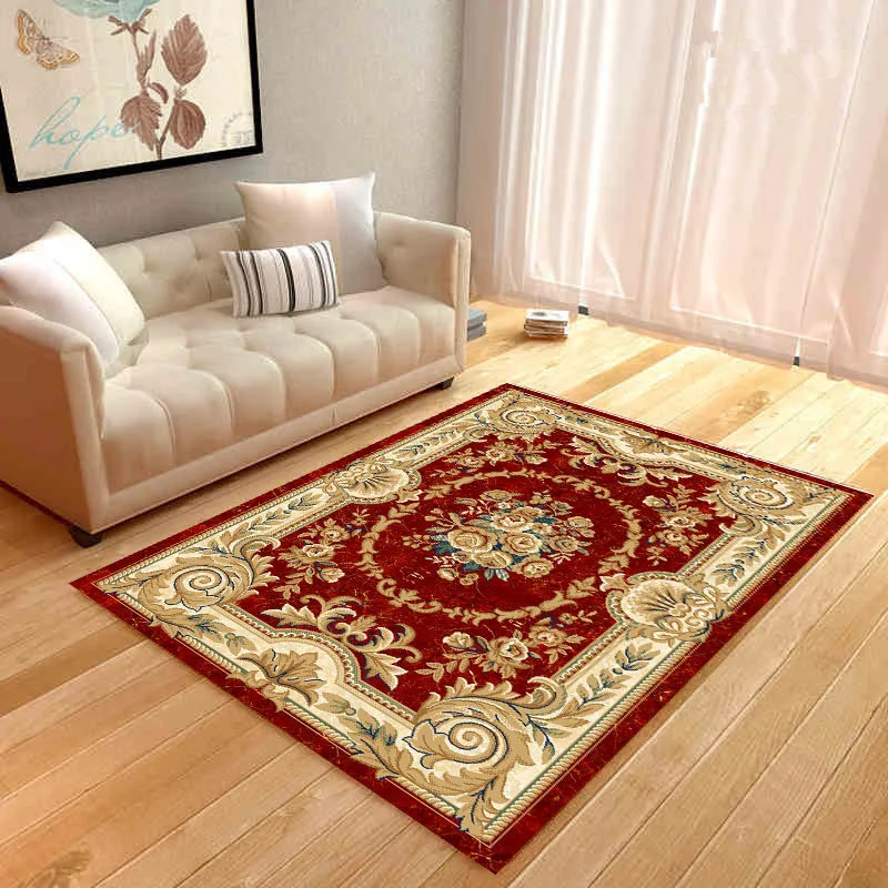 Printed Velvet Crystal Rug European Style Bedroom Living Room Thick Carpet Simple Coffee Table Blanket Family Mat | Дом и сад