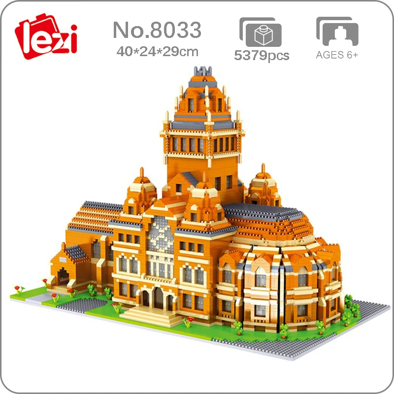 

Lezi 8033 Architecture World Harvard University School 3D Model Building Blocks Set Mini Diamond Bricks Toy for Boys Children