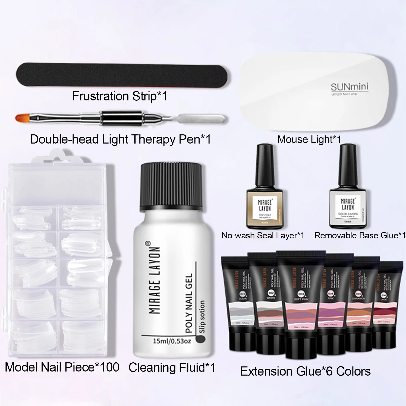 

Poly Extension Nail Gel UV Nail Gel Set Acrylic Quick Building Finger Extension Soak Off UV Gel Polish Nail Extension Tools Set