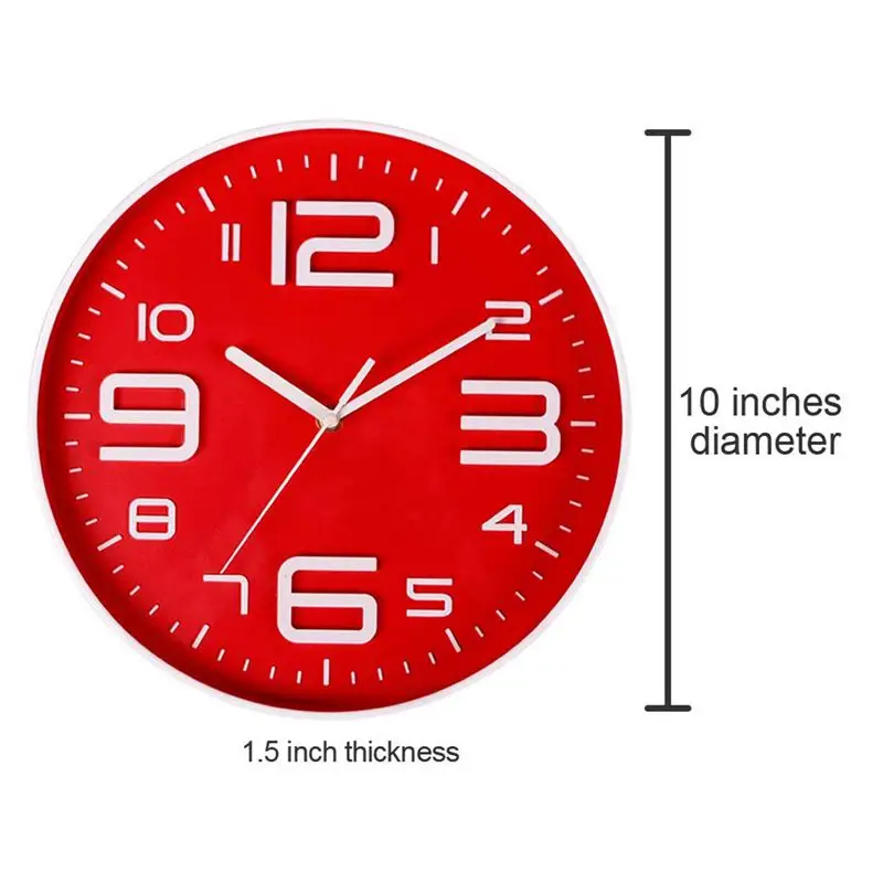 Часы настенные кварцевые большие тихие декоративные часы с 3d-номером 10 дюймов на