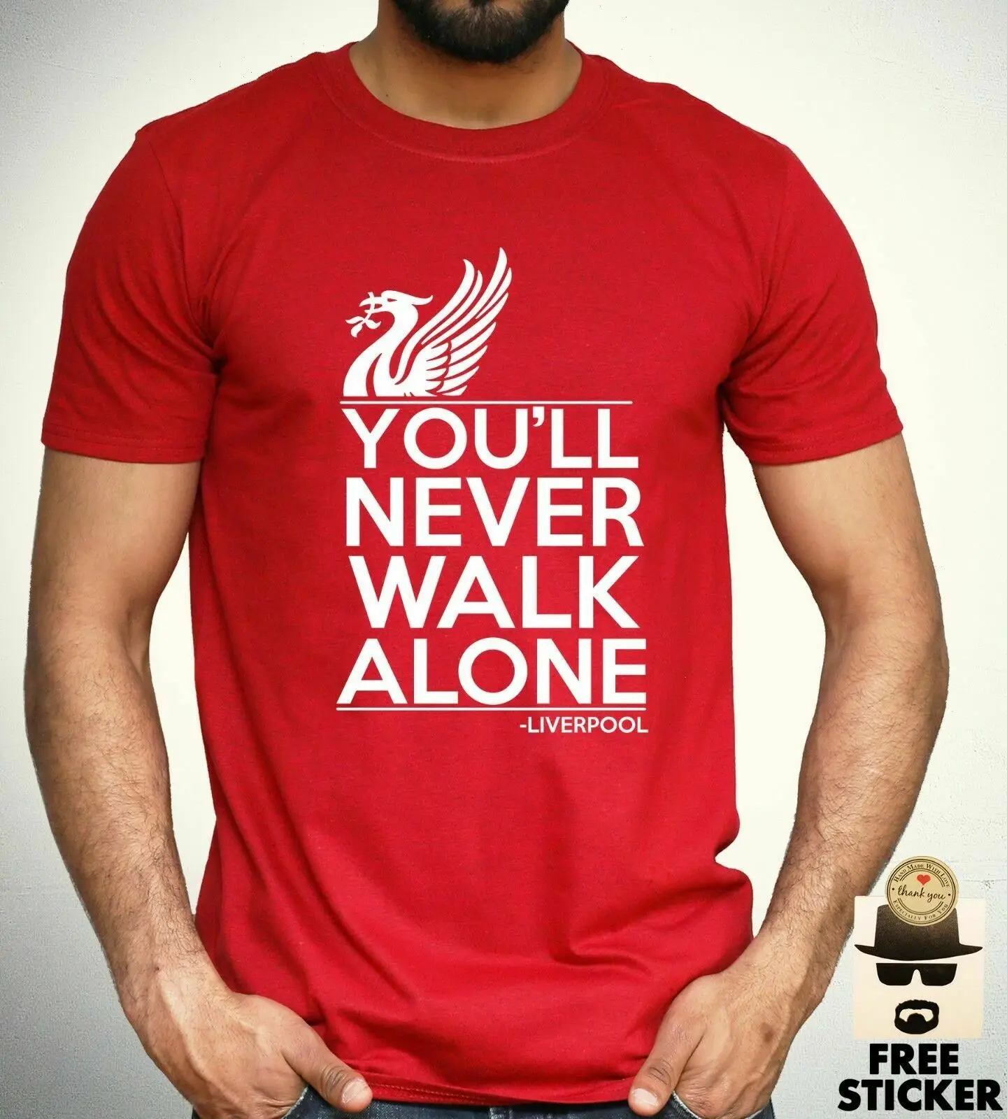 Ливерпуль футболка Si'Ll Never Walk Alone Футбол вентилятор клуб Ynwa мужской подарок