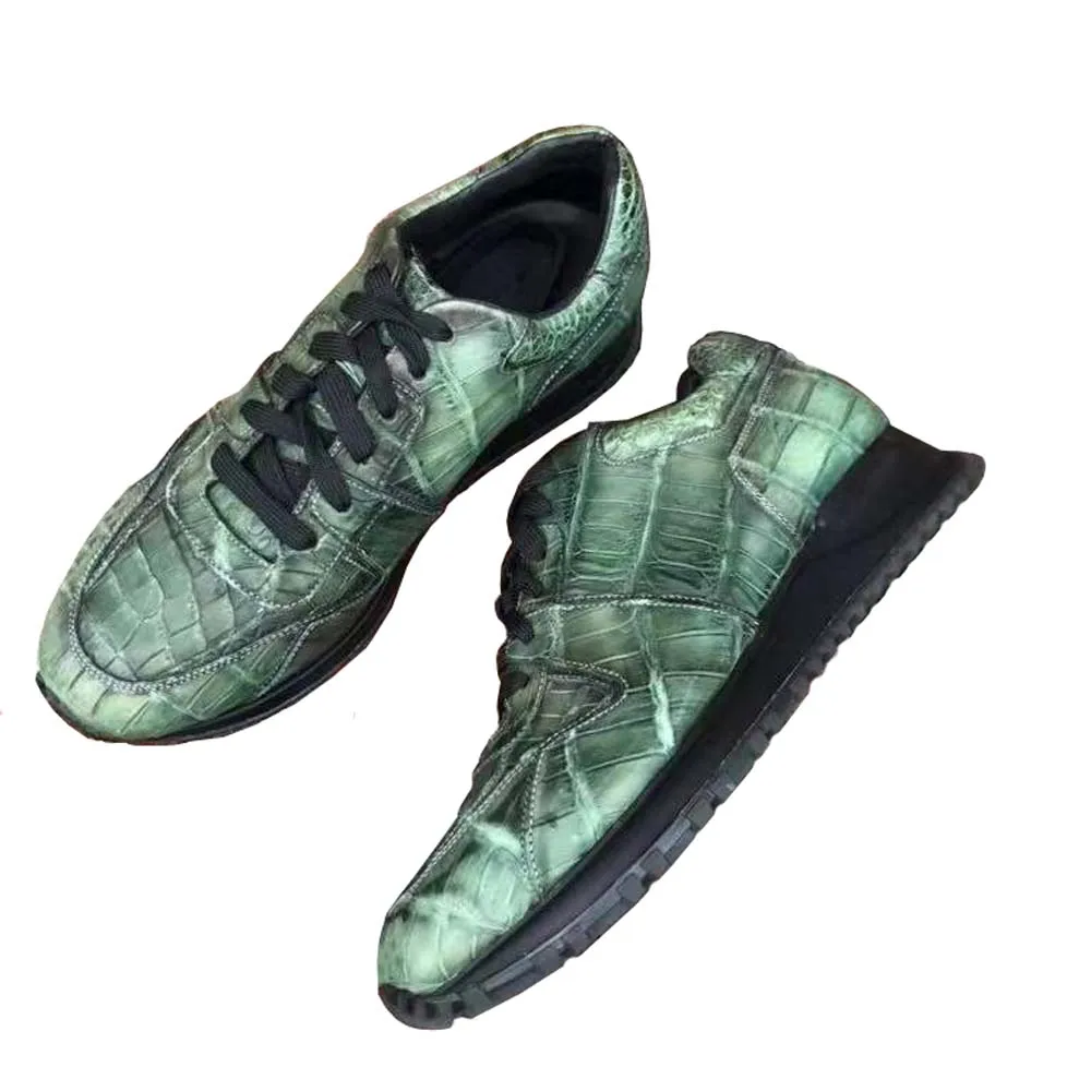 

yingshang new arrival men crocodile leather shoes male crocodile shoes fashion men shoes casual shoes leisure green young men