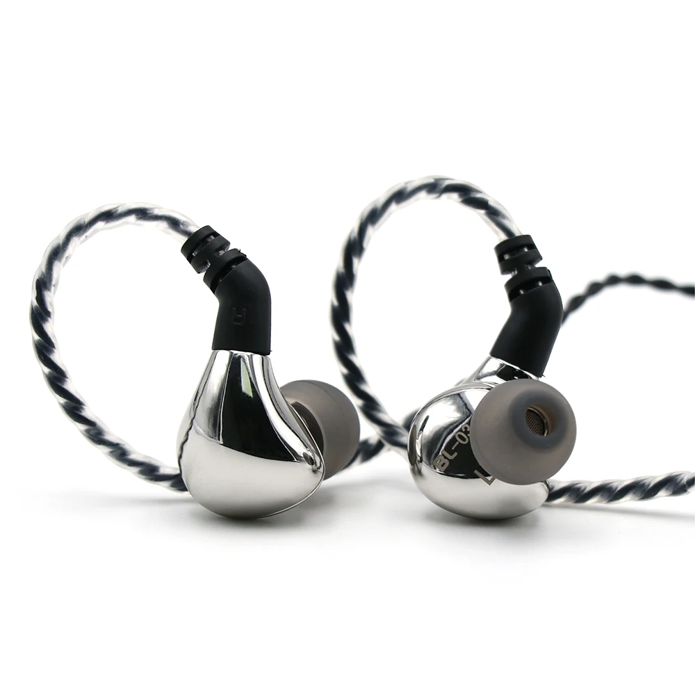 Наушники вкладыши BLON BL03 Hi Fi 10 мм углеродная диафрагма IEM со съемным кабелем 0 78