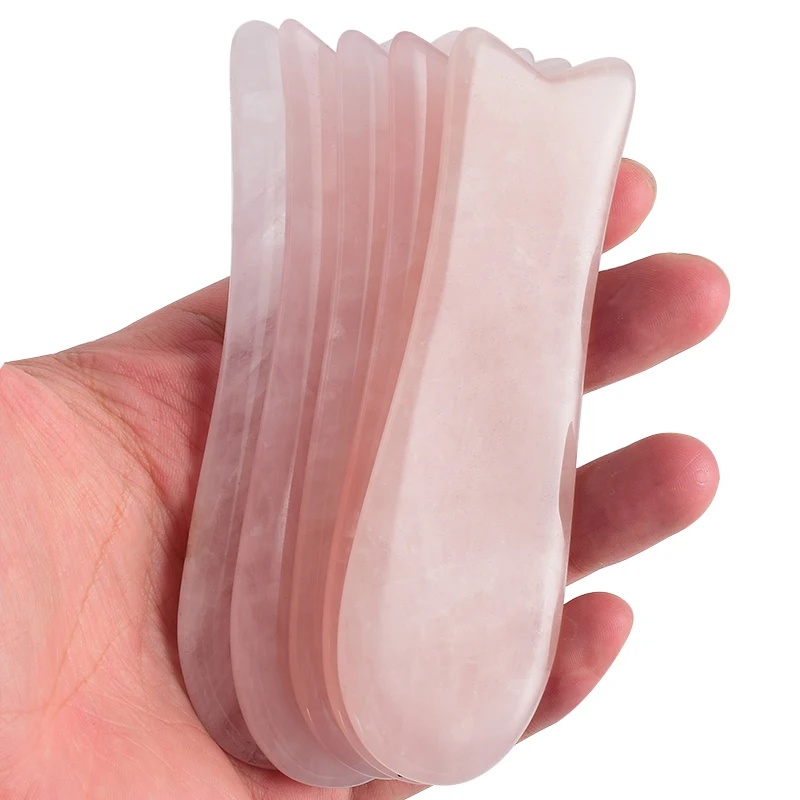 Натуральный розовый кварц гуаша массажер в форме рыбы лица нефрит для массажа gua