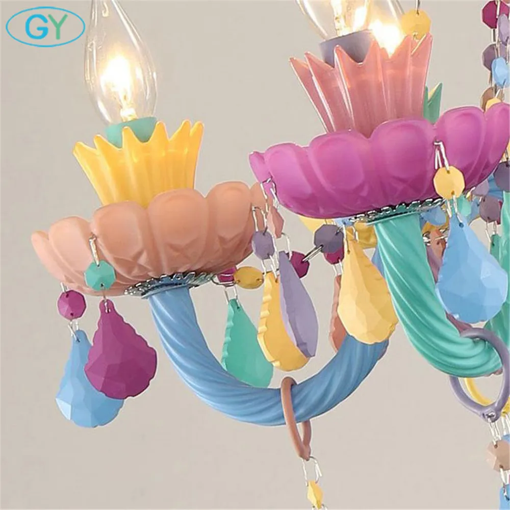 Бесплатная доставка хрустальная люстра для гостиной цветная подвесные