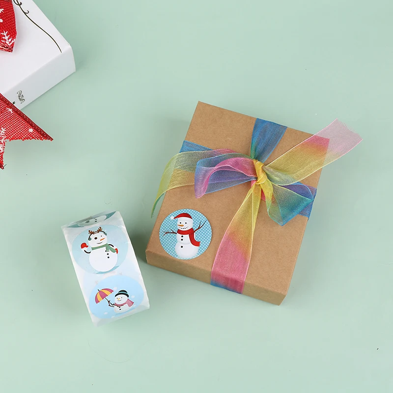 

500pcs Seal Label Sticker Merry Christmas Sticker 1.5 inch Snowman Christmas for Party DIY Packaging Stationery Sticker