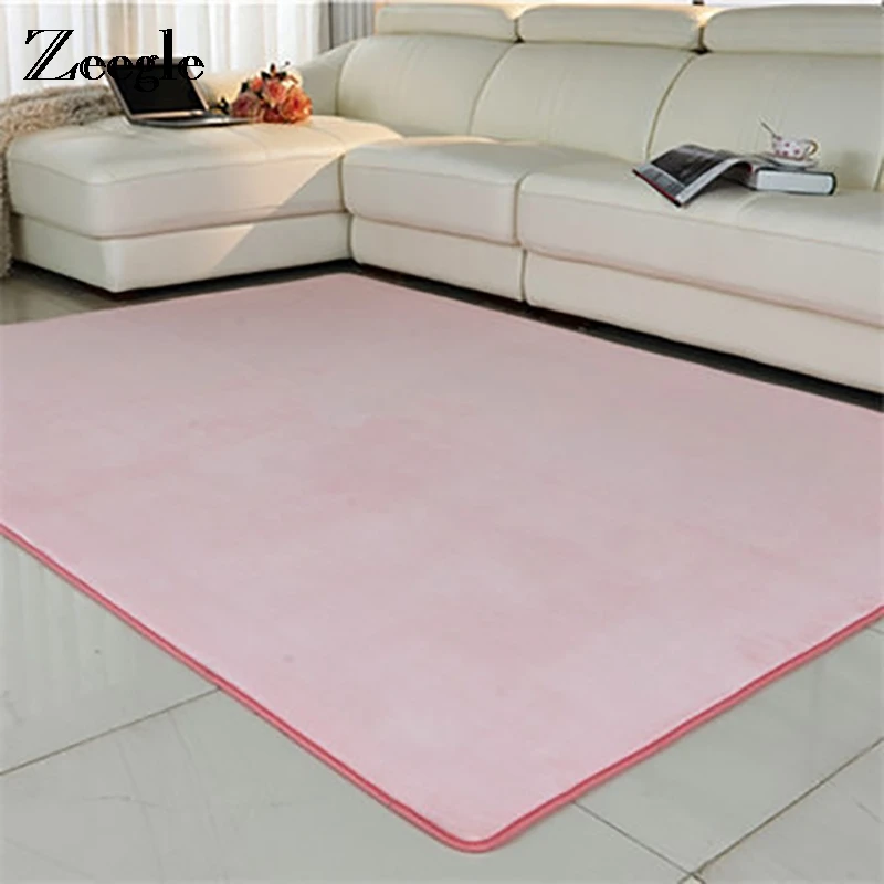 Коралловый флисовый ковер большого размера Zeegle для гостиной домашней комнаты
