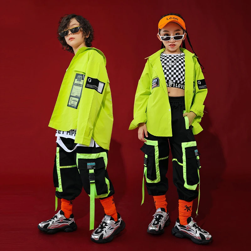 Костюмы для джазовых танцев детская одежда с длинным рукавом хип хоп сценический