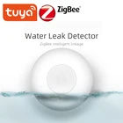 Умный детектор утечки воды Tuys ZigBee, устройство для обнаружения протечек, работает с приложением Alexa и Google Assistant