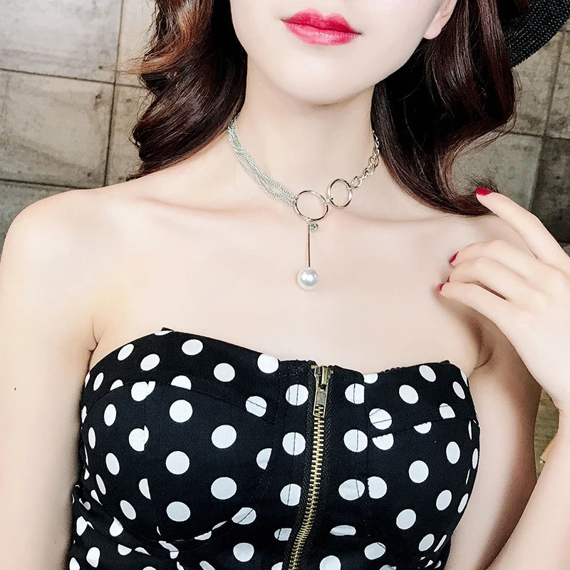 Style 23 RAVIMOUR колье из искусственного жемчуга, ожерелье s для женщин, серебряная цепочка, длинное ожерелье, подвеска, ювелирные изделия, аксессуары, Трендовое колье - Окраска металла: Style 23