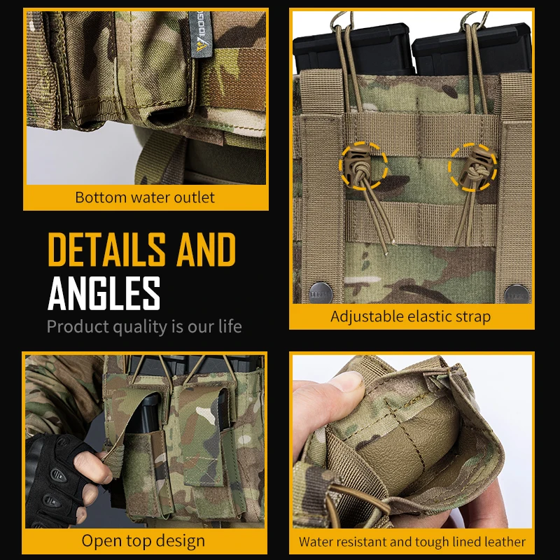 IDOGEAR тактическая сумка для журналов двойная переноска с открытым верхом 5 56 и