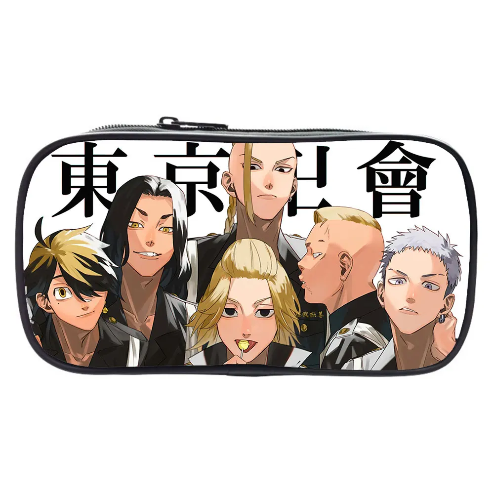 

Japan Anime Tokyo Revengers Pencil Case Kids Cartoon Figures Print Large Capacity Pencil Bag School Supplies Student Stationery
