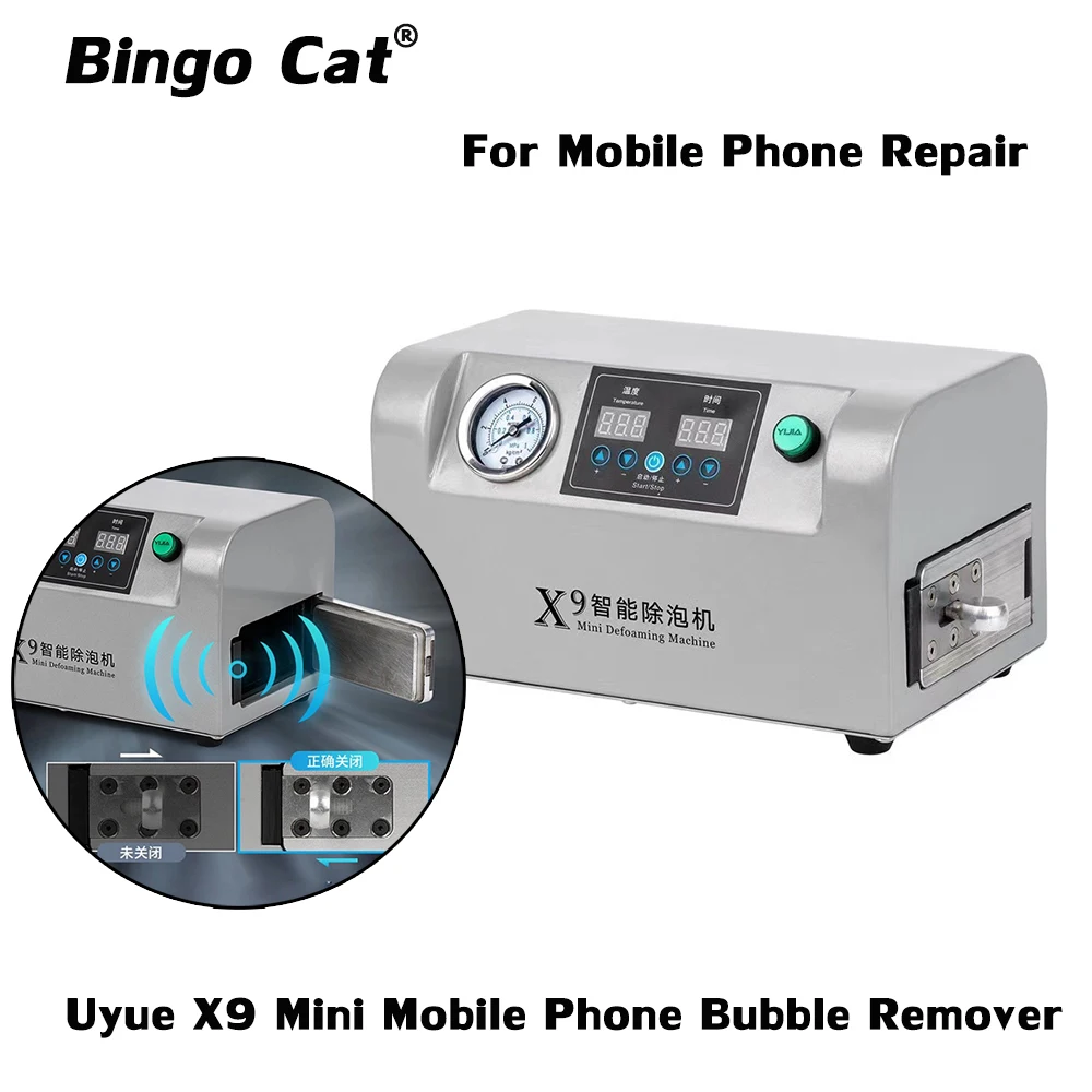 Bingo Kat X9 Mini Bubble Remover Lcd-scherm Oca Autoclaaf Debubbler Machine Voor Mobiele Telefoon Gebogen Screen Opknappen Reparatie Gereedschap