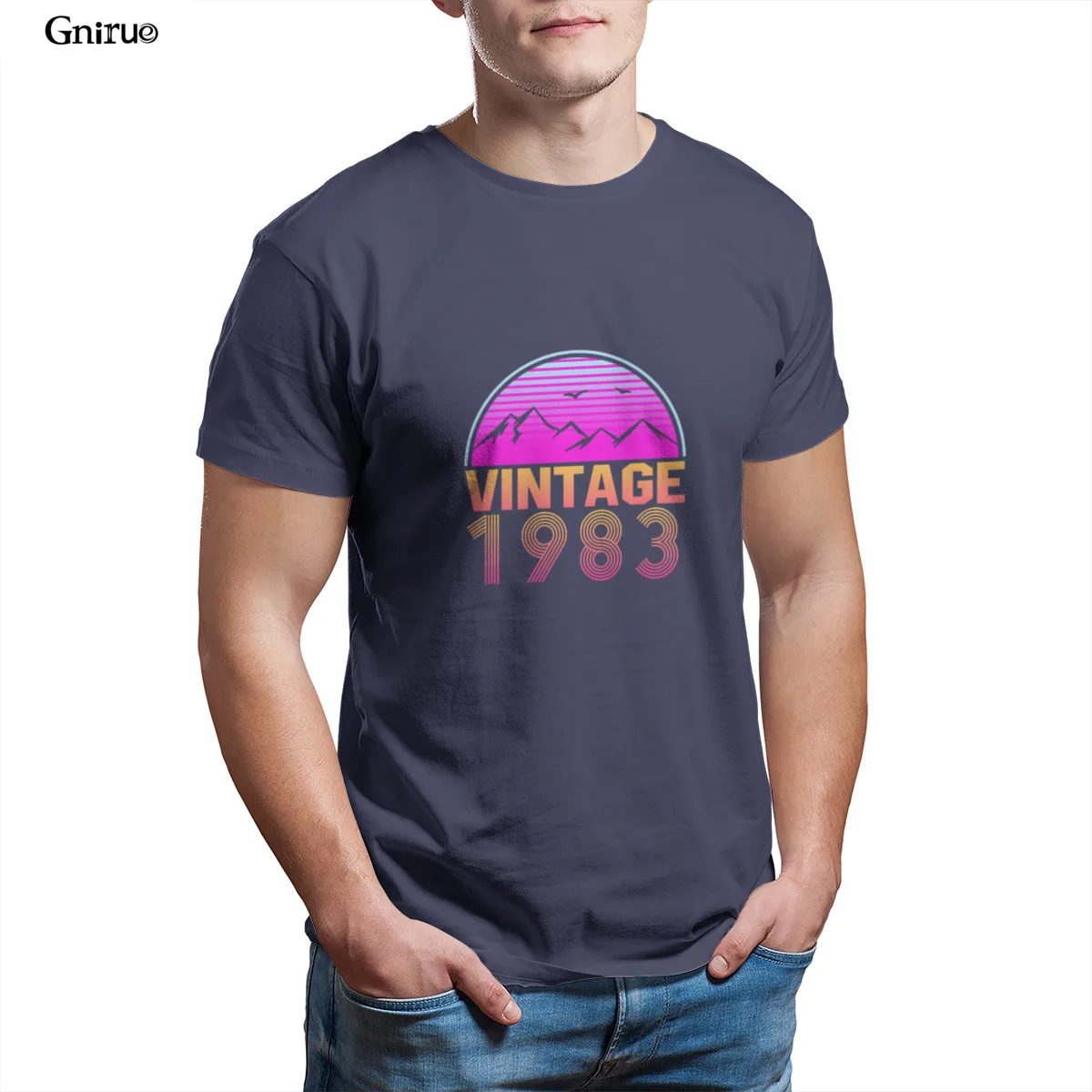 

Wholesale Retrowave Vintage 1983 Birthday Gift Idea Unisex Super Soft T-Shirt Fashion Funny Oversized Tops 97891