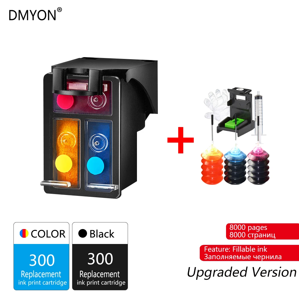 DMYON 300XL чернильные картриджи для HP 300 для HP Deskjet D1660 D2560 D2660 D5560 F2420 F2480 F2492 F4210 F4224 F4272 F4280 F4580 принтер