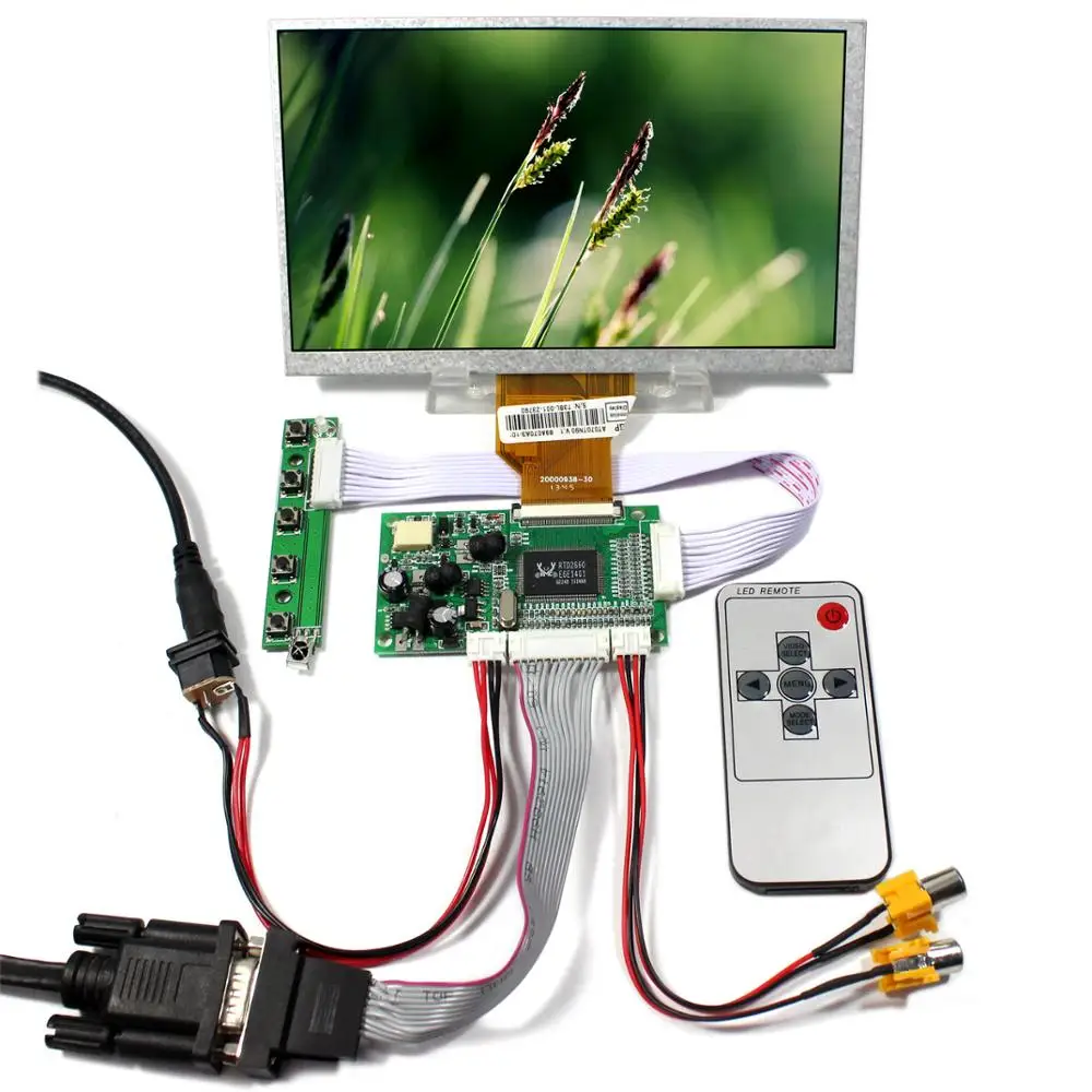 

7" inch 800X480 TFT LCD Screen Display Panel AT070TN90 50pin Thickness 5mm with VGA 2AV input LCD Controller Board with remote