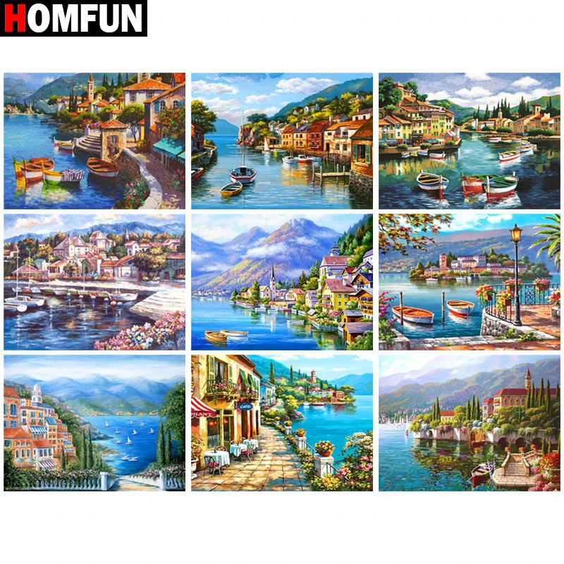 Алмазная 5d картина HOMFUN сделай сам красивый пейзаж вышивка крестиком квадратная