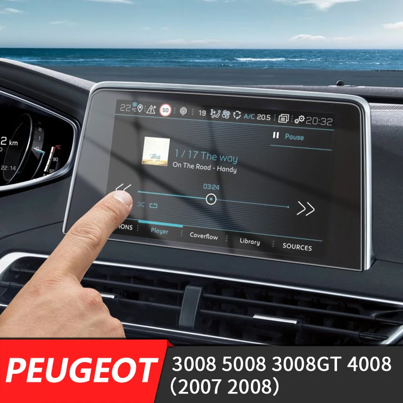 

233x133mm Car GPS Navigation Screen Protective Toughened Glass Film For Peugeot 3008 5008 3008GT 4008 2017-2018