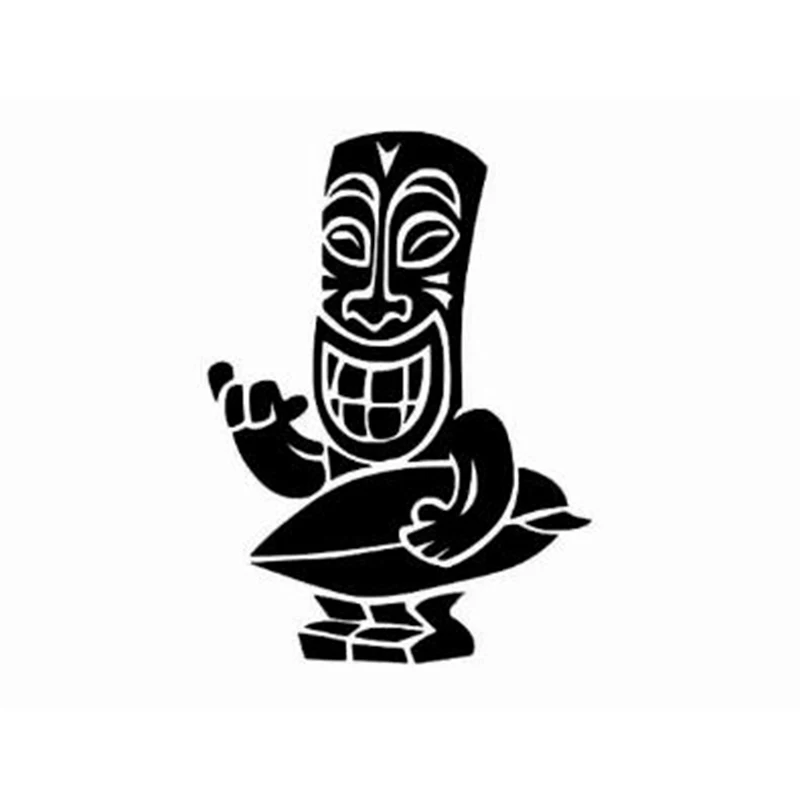 Черная/Серебряная милая Aloha Tiki наклейка для автомобиля из винила со смешным персонажем, водонепроницаемая мода C429.
