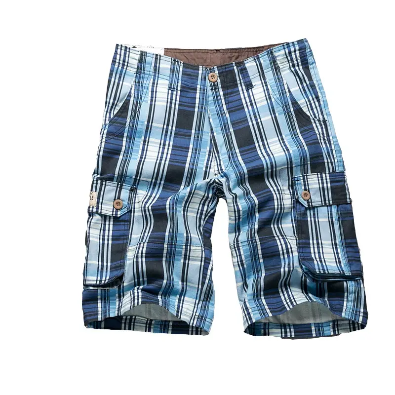 Мужские пляжные шорты в клетку повседневные камуфляжные модные хлопковые