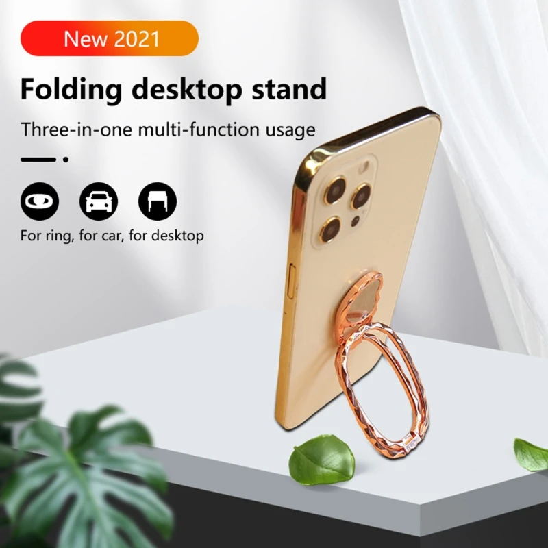 

K92F Phone Ring Holder 360°Rotation Cell Phone Back Grip Foldable Cellphone Stand for All Smartphones Tablets Magnetic Mount