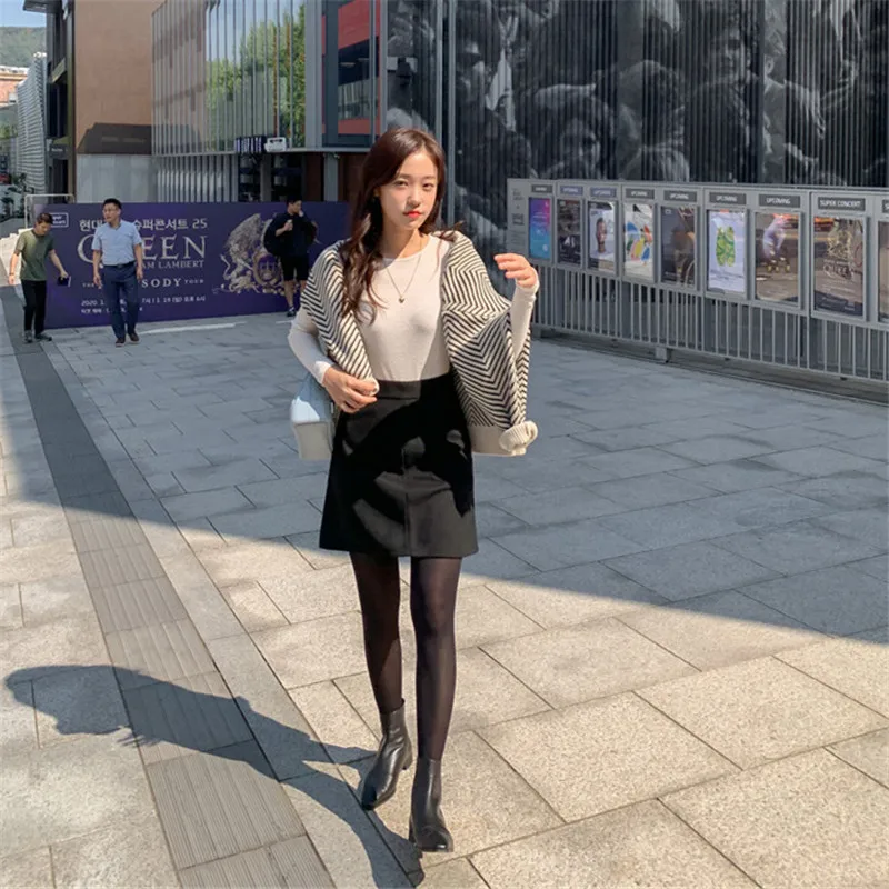 

Mazefeng New 2019 Autumn Winter Women's Sweaters Striped Loose Casual Fashionable Tops Korean Style Knitting Cardigans One Size