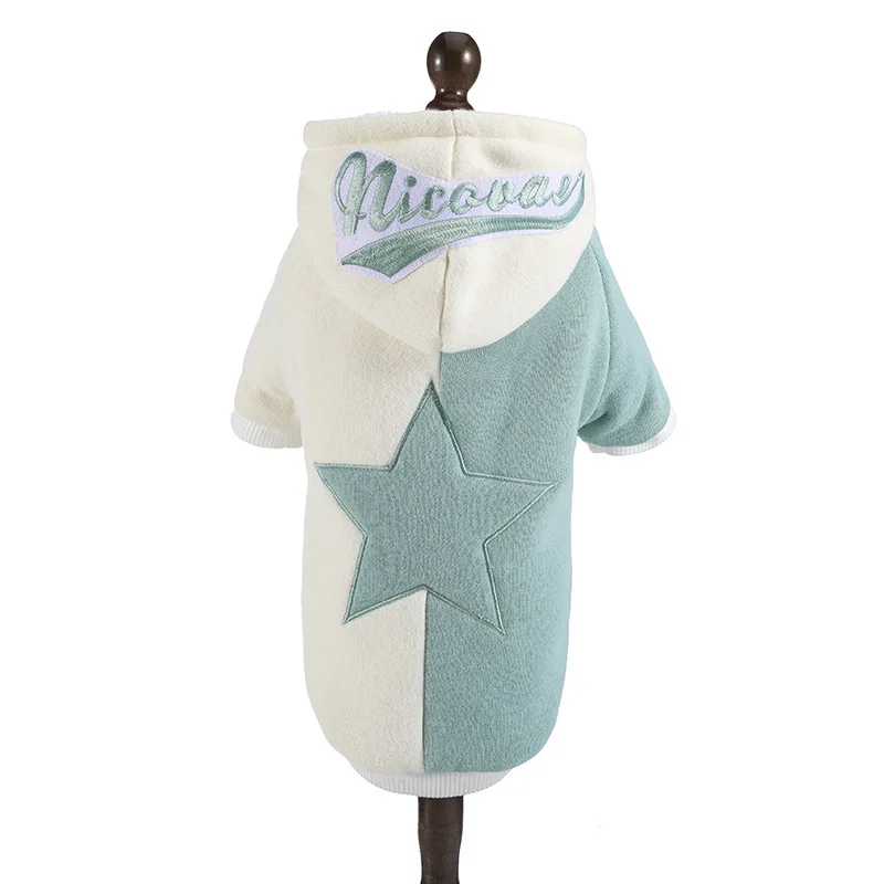 Плюшевая Милая Одежда для собак с цветами/звездами кофты щенков пальто зимний