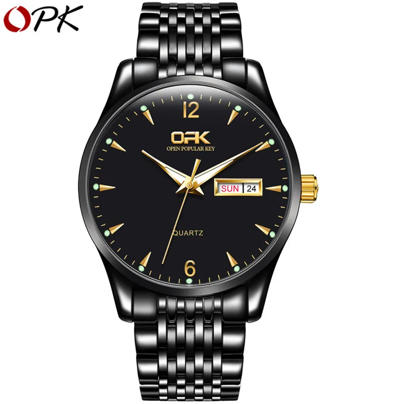 

OPK Men Watch New Fashion Quartz Watch With Dual Calendar Watch Luxury Waterproof Business Wristwatch Cozy For Men Watch Gift