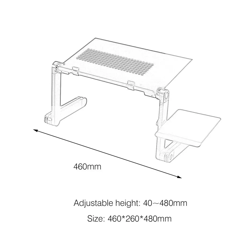 360°Rotation Aluminum Alloy Computer Desk Foldable Adjustable Cooling Table Stand Tray With Mouse Plate For Laptop Notebook images - 6