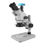 Цифровая камера 1080P HDMI, промышленный Тринокулярный Стерео микроскоп, увеличение 7X-45X, для ремонта печатных плат, телефонов, пайки