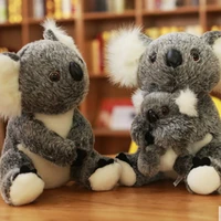 simulation koala plush toys whitegray mother and son koala doll soft plush kids birthday christmas gift